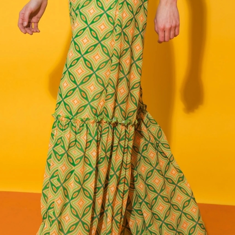 Flying Tomato Green and Orange Wide Leg Pants - Picture 2 of 5